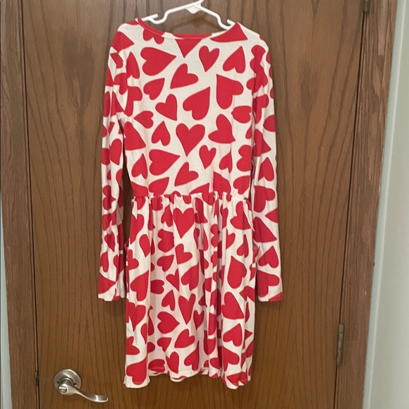 Cat & Jack UEC Girls Sz XL (14) Red Heart Long Sleeve Dress ❤️ - Picture 6 of 8